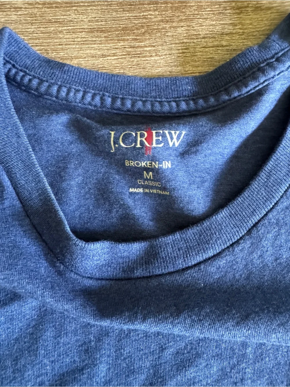 J.Crew Heathered Navy Pocket Tee
